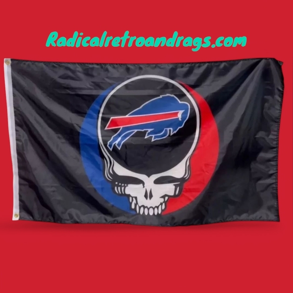 Grateful Dead Buffalo Bills Flag Banner 3x5 NEW Steal Your Face - Picture 2 of 3